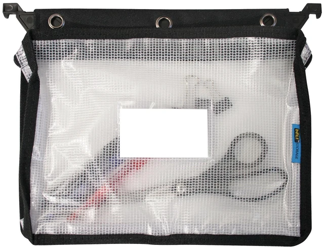 Alt view image 2 of 5 - Advantus Expanding Zipper Pouch, Clear Mesh, Letter Size, Black