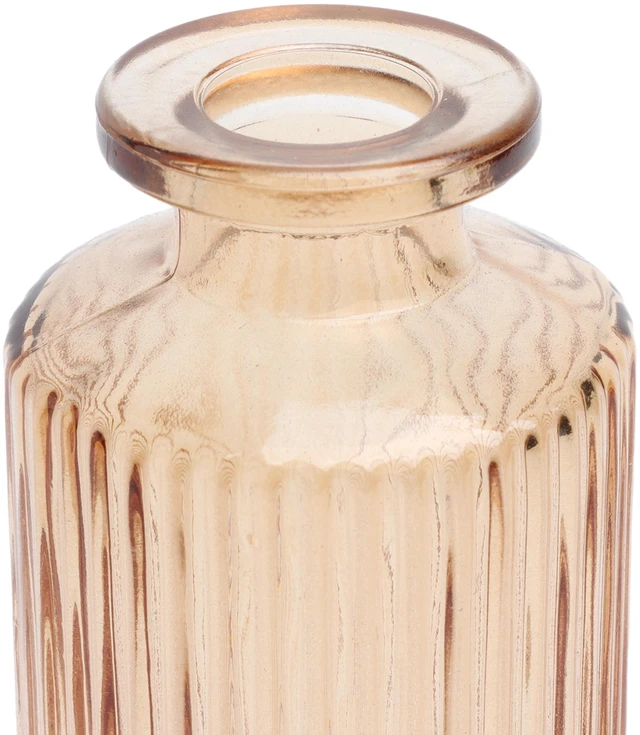 Alt view image 3 of 6 - 2-Pack Mainstays Mini Ribbed Translucent Glass Tabletop Indoor Vase, 5.2in, Champagne