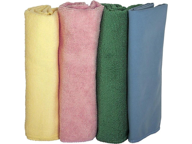 Alt view image 2 of 6 - Genuine Joe Solutions Microfiber Cleaning Cloths, Assorted, 4 Count, 4 Pack