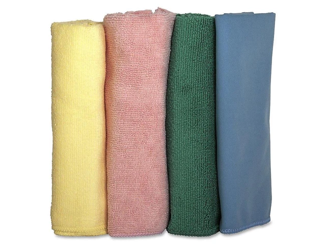 Alt view image 3 of 6 - Genuine Joe Solutions Microfiber Cleaning Cloths, Assorted, 4 Count, 4 Pack