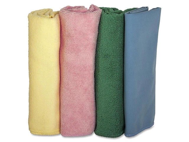 Alt view image 6 of 6 - Genuine Joe Solutions Microfiber Cleaning Cloths, Assorted, 4 Count, 4 Pack