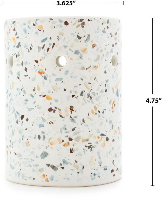Alt view image 3 of 5 - Mainstays Ceramic Tealight Wax Warmer, Multi-Colored Terrazzo, 1 Piece