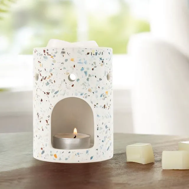 Alt view image 4 of 5 - Mainstays Ceramic Tealight Wax Warmer, Multi-Colored Terrazzo, 1 Piece