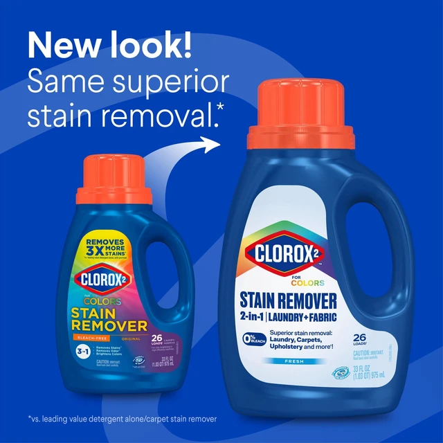 Alt view image 3 of 5 - Clorox 2 for Colors Stain Remover, 2 in 1, Bleach Free, Fresh Scent, 33 Fl Oz