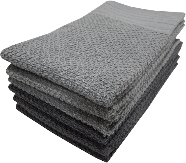 Alt view image 3 of 6 - Mainstays 6-Piece Bar Mop Kitchen Towel Set, Gray