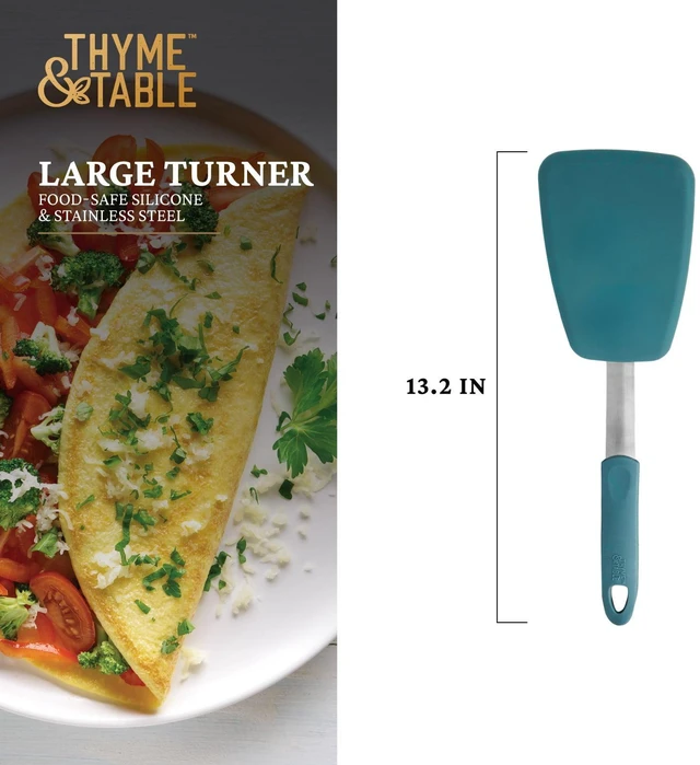Alt view image 3 of 5 - Thyme & Table Food-Safe Silicone Large Turner, Seafoam Green