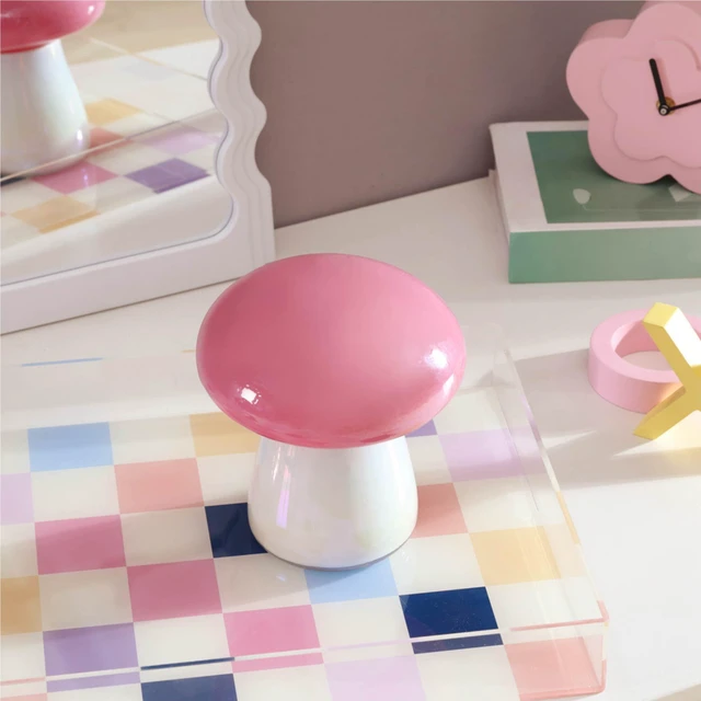 Alt view image 2 of 6 - Urban Shop 6.7" x 5.9" Iridescent Pink Mushroom Candle