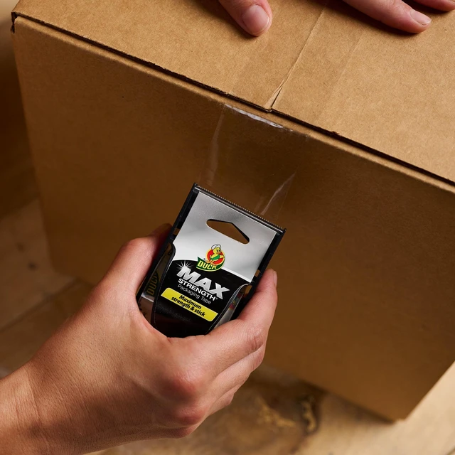 Alt view image 5 of 5 - 2 Pack Duck Max Strength Clear Packing Tape with Dispenser, 1.88" x 25 yd, 1 Roll