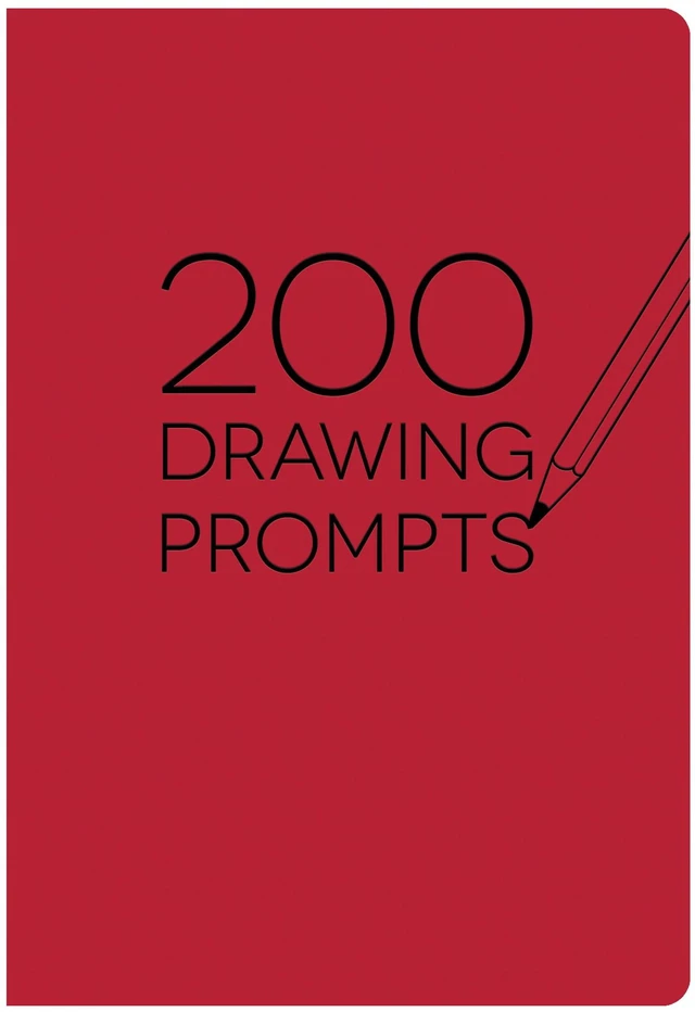 Main image of Piccadilly 200 Drawing Prompts Guided Sketchbook, 204 Pages, Red Cover