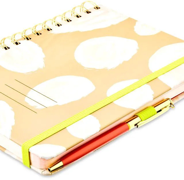Alt view image 5 of 5 - Pen + Gear Twin Wire Bound Journal Khaki 6.5 x 1 x 8.25 Inches 192 Lined Pages Paper Hard Cover Pen Included
