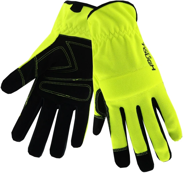 Alt view image 2 of 6 - Hyper Tough Synthetic Leather Work Gloves with Knuckle Protection, 1 Pair, Size Medium, Various Colors