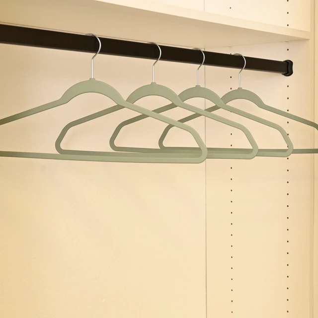 Alt view image 7 of 7 - Better Homes & Gardens Rubber Hangers, Non-Slip, 10 Pack, Green River, Rubberized