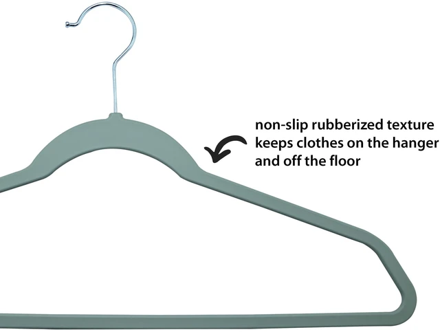 Alt view image 3 of 7 - Better Homes & Gardens Rubber Hangers, Non-Slip, 10 Pack, Green River, Rubberized