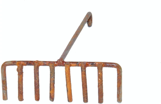 Alt view image 4 of 6 - G & F Fairy Garden Miniature Tool Set, Metal Decorative Spade, Pitchfork, Rake, Hoe, Brown, 1 Set