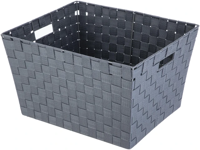 Main image of Mainstays Medium Gray Woven Decorative Storage Basket