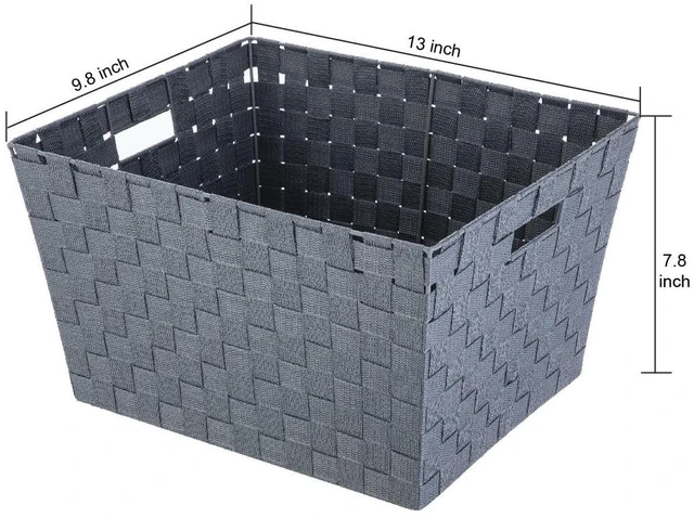Alt view image 6 of 6 - Mainstays Medium Gray Woven Decorative Storage Basket