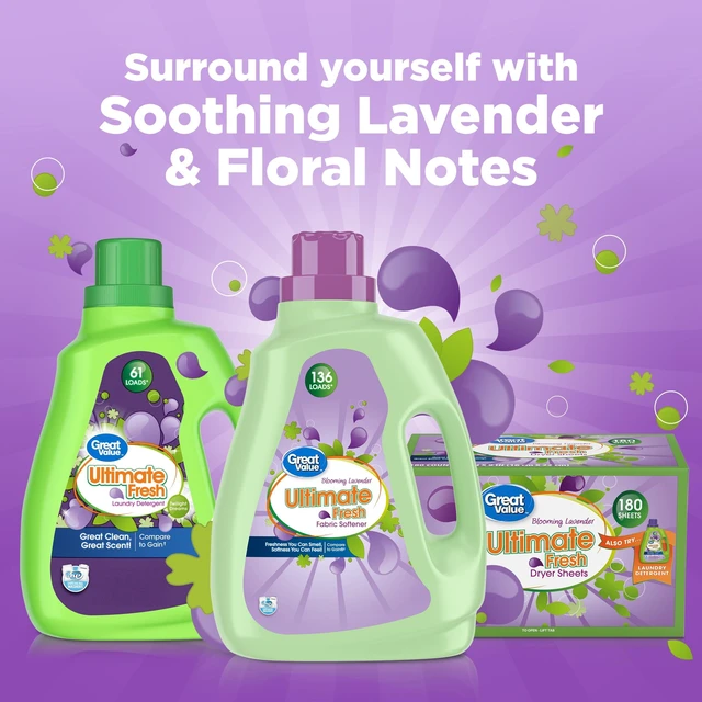Alt view image 3 of 6 - Great Value Ultimate Fresh Laundry Detergent, Twilight Dreams, 88fl oz, 61Loads
