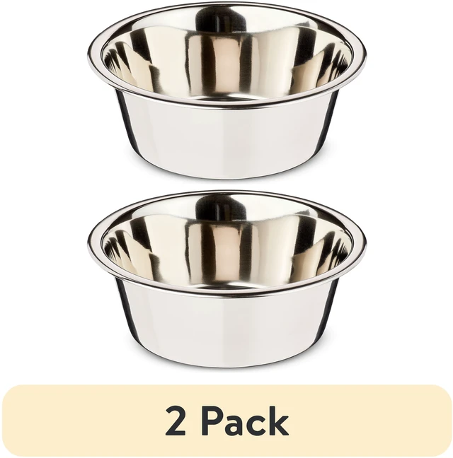 Main image of Vibrant Life Medium 7.6-Cup Stainless Steel Pet Bowl (2-Pack), Silver