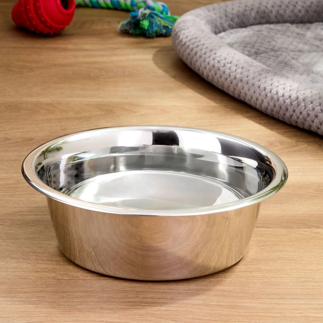 Alt view image 6 of 6 - Vibrant Life Medium 7.6-Cup Stainless Steel Pet Bowl (2-Pack), Silver
