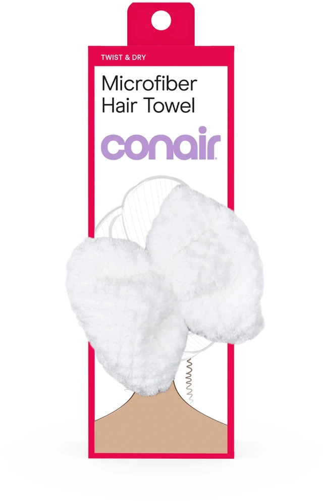 Main image of Conair Microfiber Hair Towel with Bow, White
