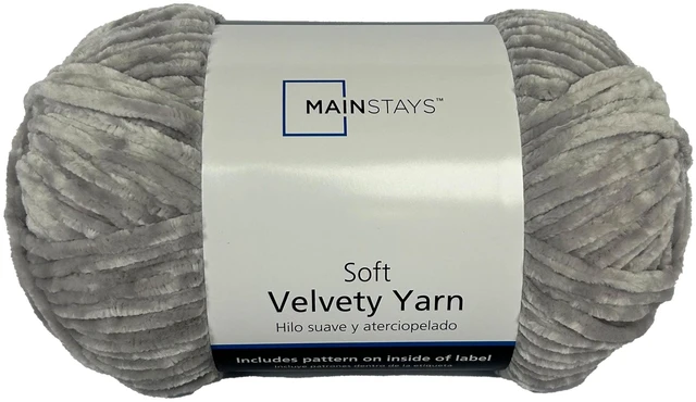 Main image of Mainstays Soft Velvety Yarn, Grey, 315 yd, 10.5 oz, 100% Polyester