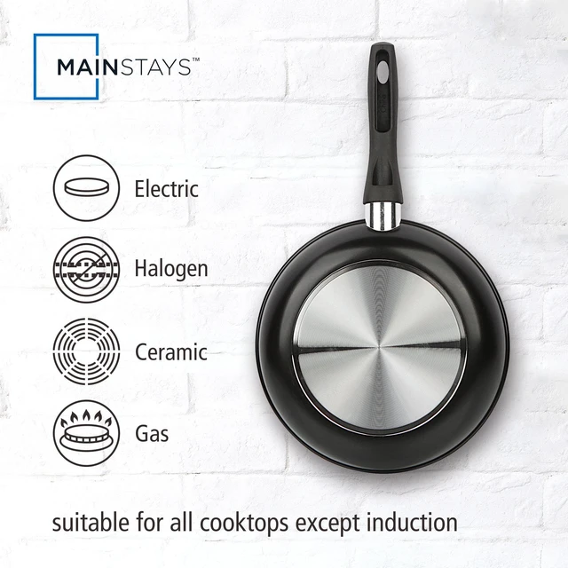 Alt view image 2 of 5 - Mainstays 9.5in Skillet, Non-Stick Aluminum Alloy, Black, Dishwasher Safe