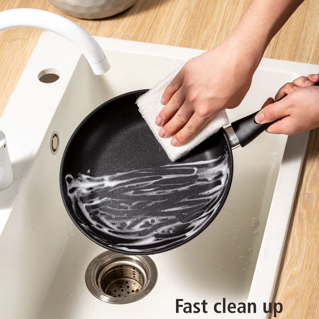 Alt view image 4 of 5 - Mainstays 9.5in Skillet, Non-Stick Aluminum Alloy, Black, Dishwasher Safe