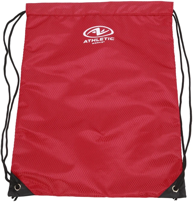 Alt view image 5 of 6 - Athletic Works 11L Unisex Adult Fitness Gym Cinch Sack Backpack, Red