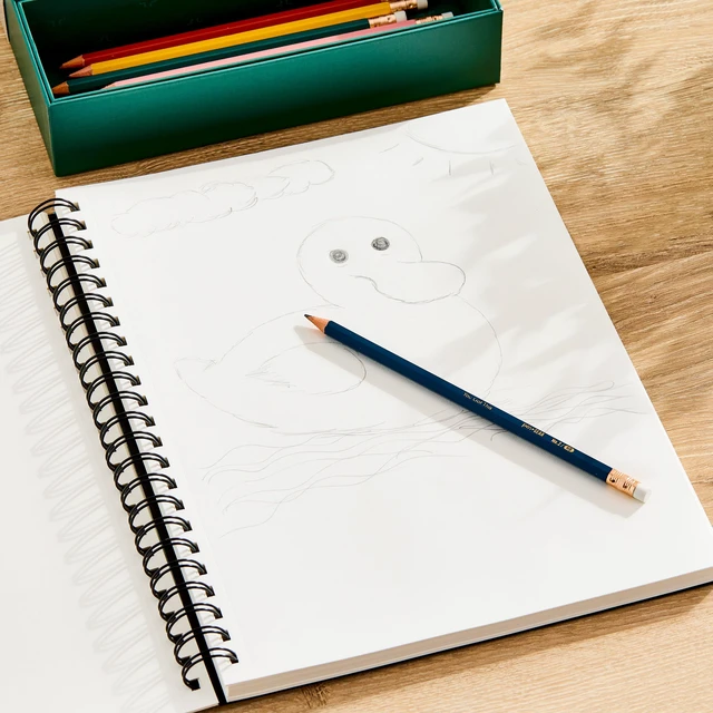 Alt view image 3 of 5 - Pen+Gear Spiral Sketch Book, 12in x 9in, 75 White Acid-Free Perforated Sheets