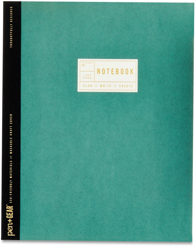 Alt view image 5 of 5 - Pen+Gear Green Kraft Paper College Ruled Notebook, 160 Pages, 8.03in x 10in