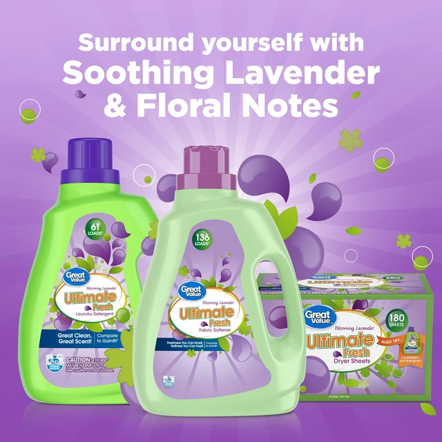 Alt view image 2 of 6 - Great Value 100floz 136Loads Ultimate Fresh Fabric Softener Blooming Lavender