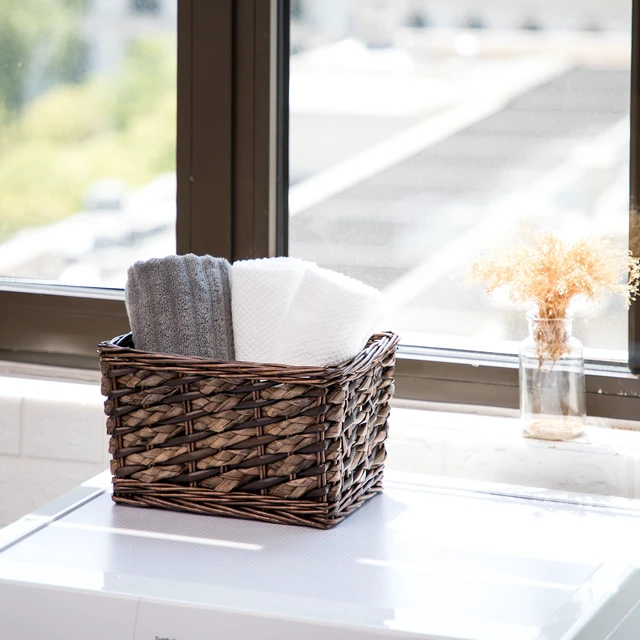 Alt view image 4 of 6 - Mainstays Willow & Rush Rectangle Storage Basket, Brown
