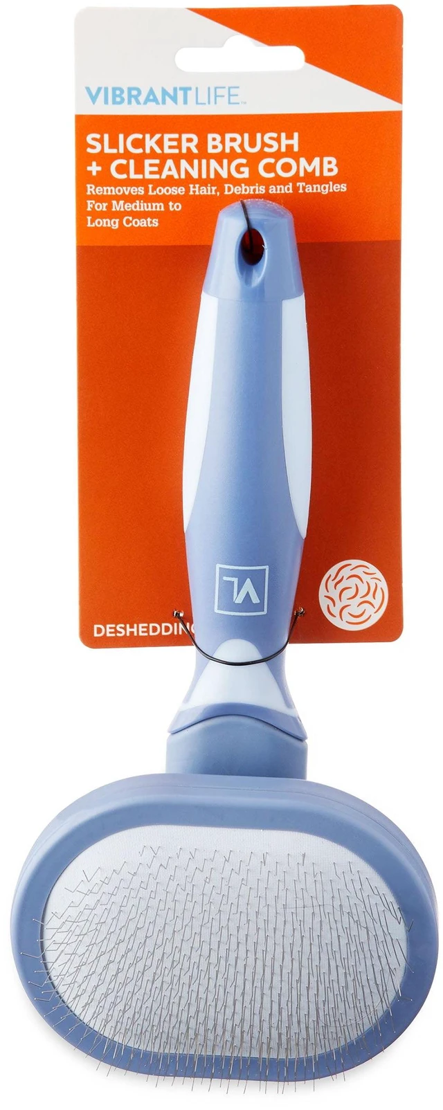 Alt view image 5 of 6 - Vibrant Life Slicker Dog Brush + Cleaning Dog Comb
