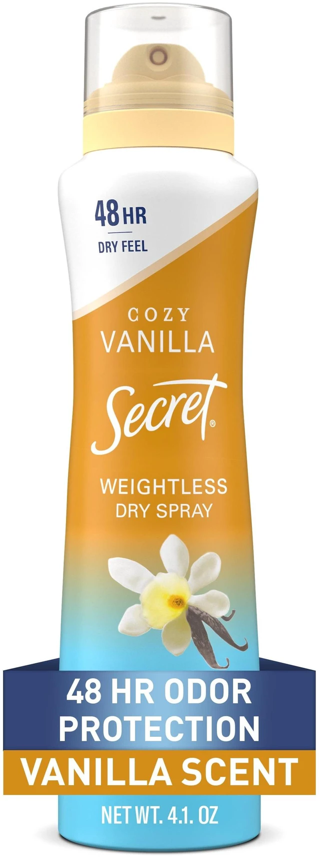 Main image of Secret Dry Spray Antiperspirant Deodorant, Vanilla and Argan Oil, 4.1 oz