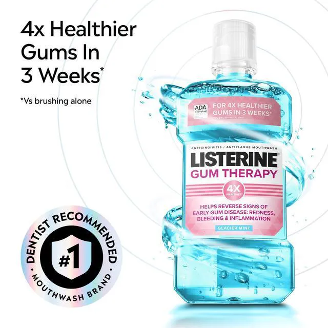 Alt view image 6 of 6 - Listerine Gum Therapy Anti-Gingivitis Mouthwash, Glacier Mint, 1L