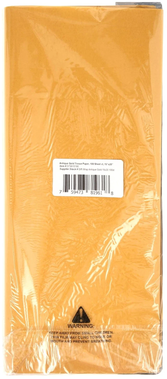 Alt view image 3 of 7 - Flexicore Packaging Antique Gold Gift Wrap Tissue Paper, 15x20in, 100 Count