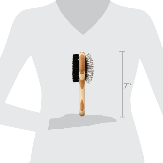Alt view image 6 of 7 - Vibrant Life Bamboo Pin & Bristle Cat Grooming Combo Brush
