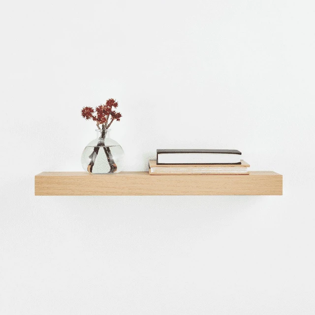 Main image of Mainstays 18" Natural Wood Floating Shelf