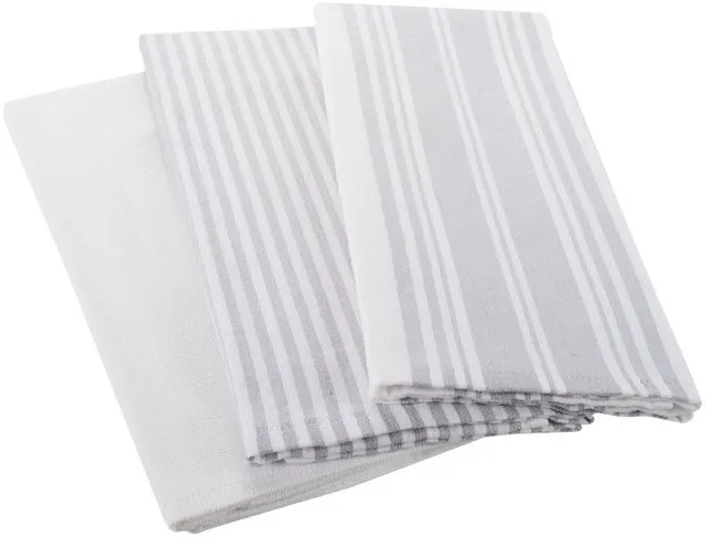 Alt view image 2 of 5 - Better Homes & Gardens Oversized Kitchen Towels, Soft Silver Cotton, 3 Pack