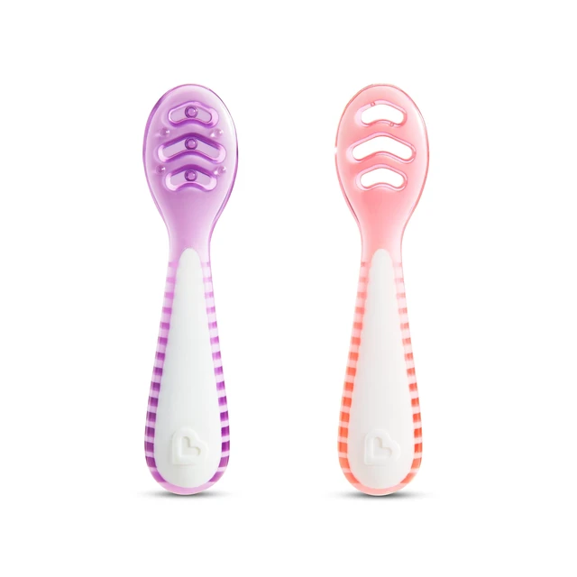 Alt view image 4 of 6 - Munchkin Gentle Dip Multistage First Infant Spoons, Pink/Purple, Unisex, 3 Pack