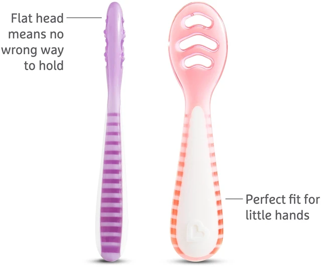 Alt view image 2 of 6 - Munchkin Gentle Dip Multistage First Infant Spoons, Pink/Purple, Unisex, 3 Pack