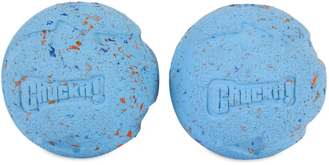 Main image of Chuckit! Rebounce Dog Ball Eco-Friendly Rubber Fetch Toy, Medium 2.5in, 20-60lb, 2-Pack, Bright Blue
