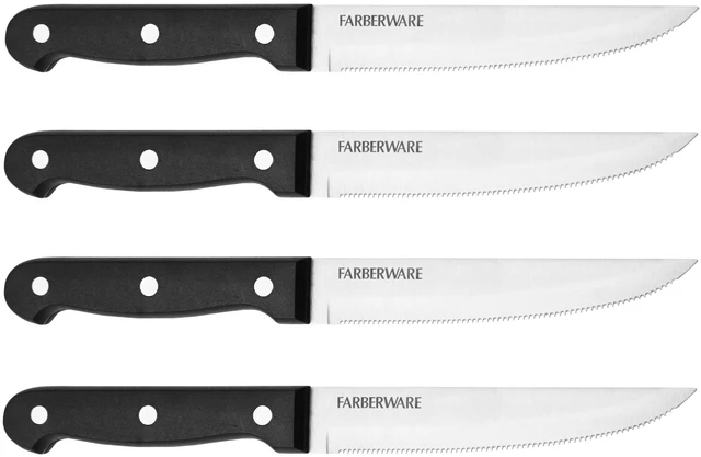 Alt view image 6 of 6 - Farberware Never Needs Sharpening 4-Piece 4.5in Steak Knife Set
