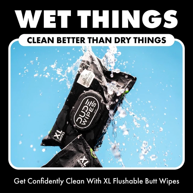 Alt view image 2 of 6 - DUDE Wipes Odor Destroyer Flushable Wet Wipes, XL, Deodorizing Clean Scent, 48 Count, 2 Pack