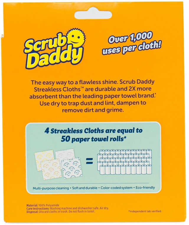 Alt view image 6 of 6 - Scrub Daddy Streakless All Purpose Dust Cloths, 4 Count