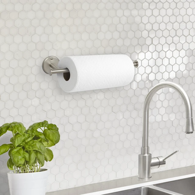 Alt view image 3 of 5 - Mainstays Wall Mounted Paper Towel Holder 14in, Nickel