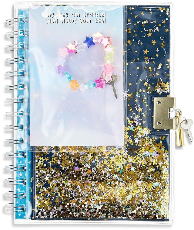Main image of Pen+Gear Gold Star Shaker Locking Journal, 6.6"x8.3", 160 Ruled Pages, for Children