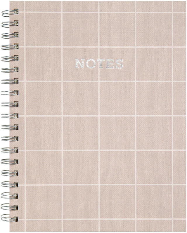 Main image of Mintgreen Spiral Bound Notepad, 7.4" x 9.75", Checked Tan, 105 Sheets