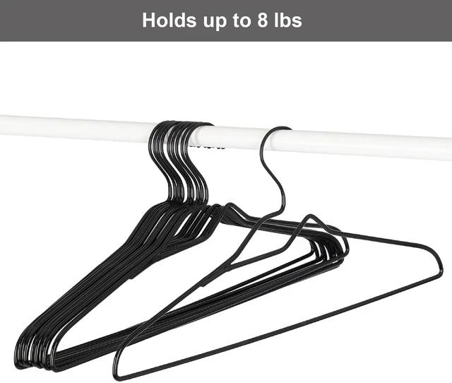 Alt view image 4 of 6 - Better Homes & Gardens Adult Non-Slip Clothes Hangers with Chrome Hook, Black, 10 Pack