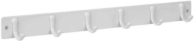 Alt view image 4 of 4 - Mainstays 19in. Wall Mounted Metal 6 Hook Rack, White